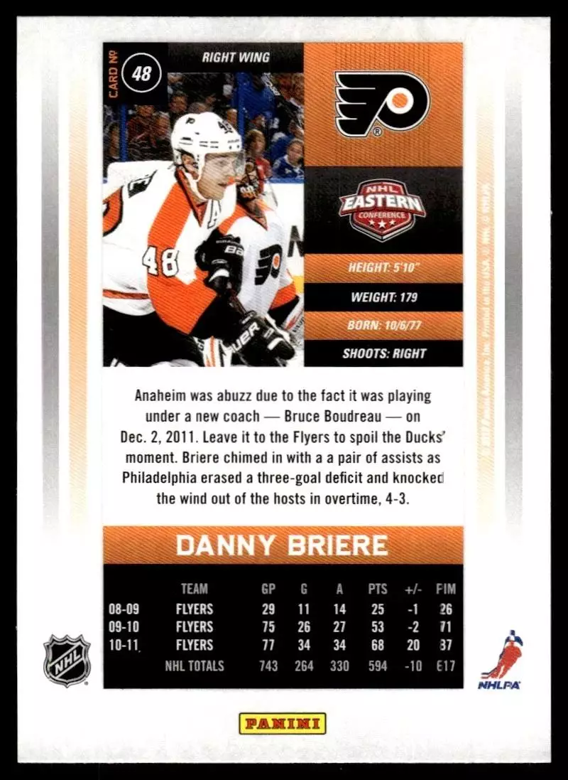 2011-12 Panini Contenders #48 Danny Briere 1