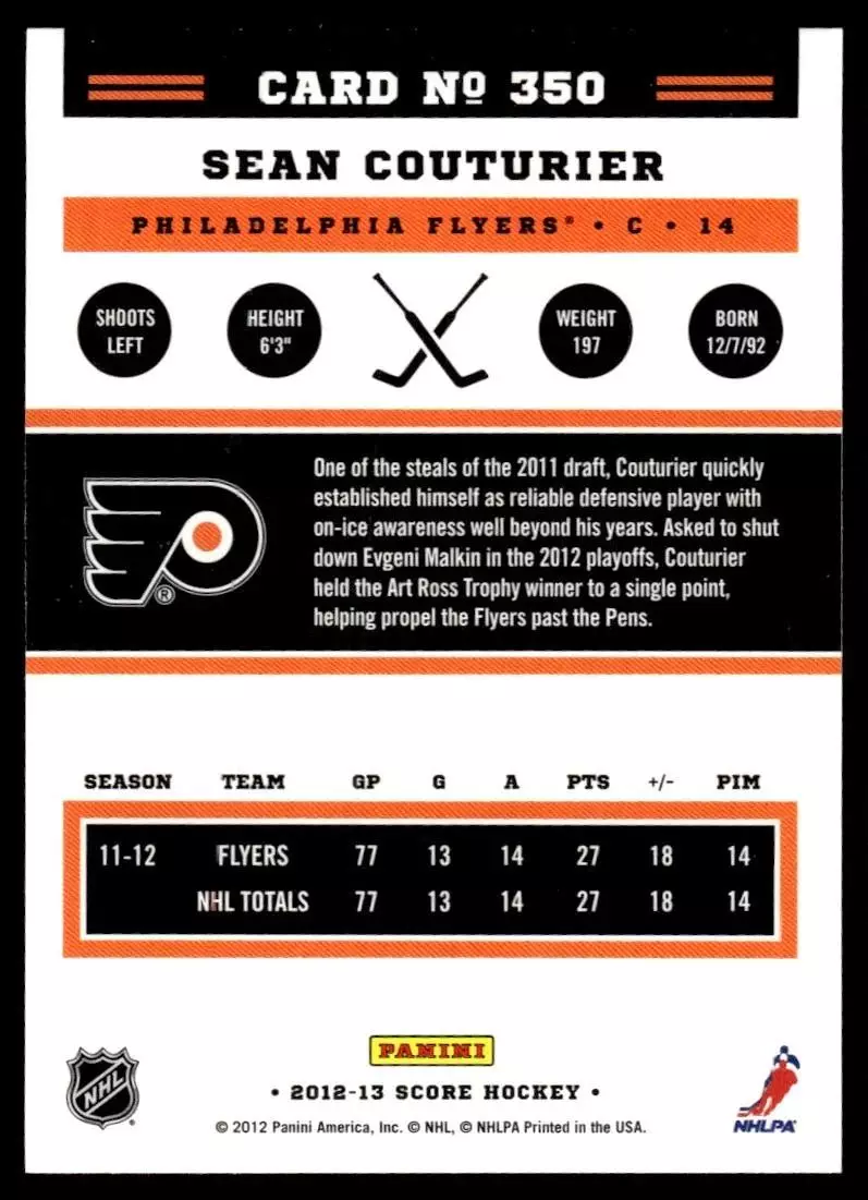2012-13 Score #350 Sean Couturier 1