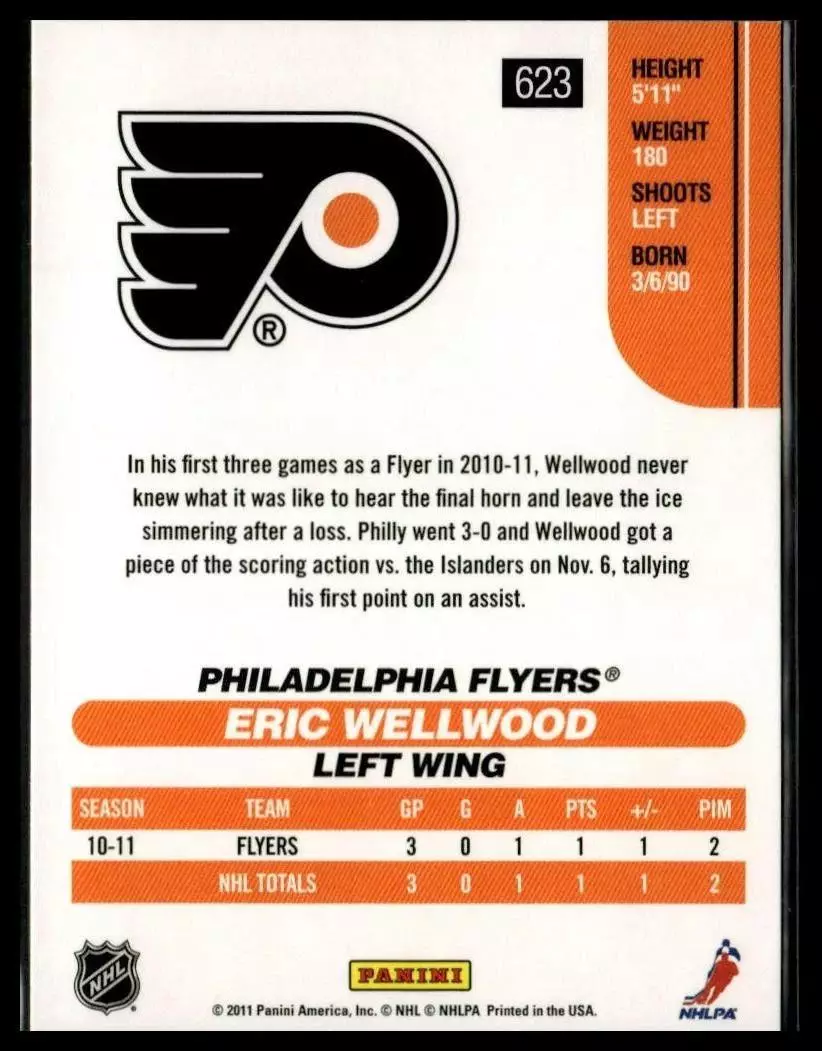 2010-11 Score #623 Eric Wellwood RC 1