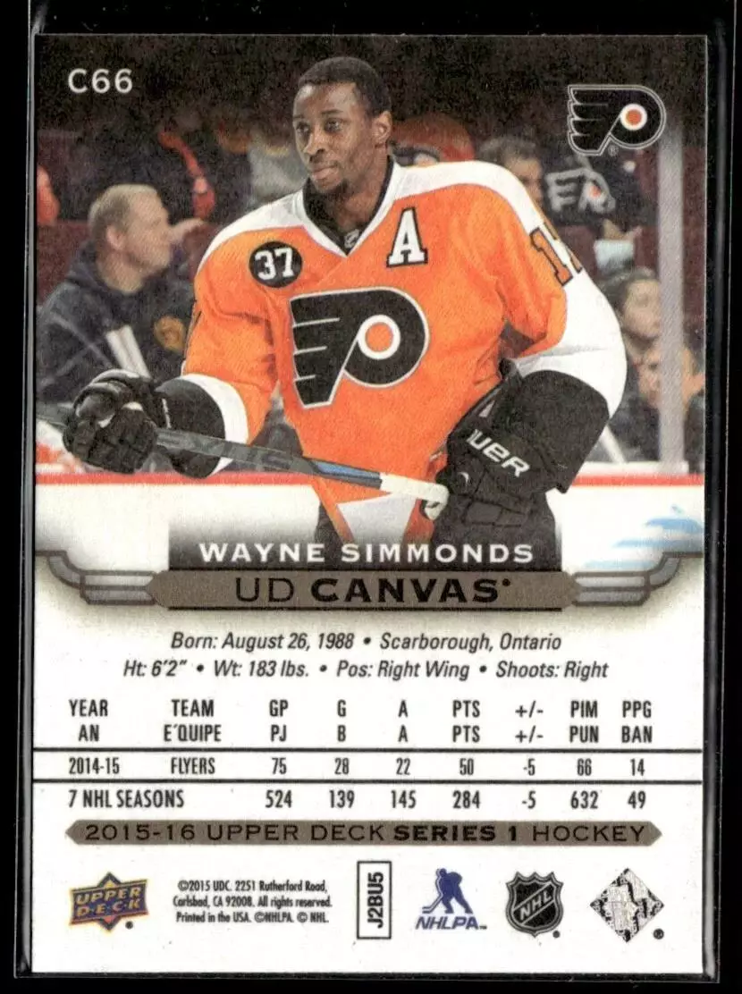 2015-16 Upper Deck Canvas #C66 Wayne Simmonds 1