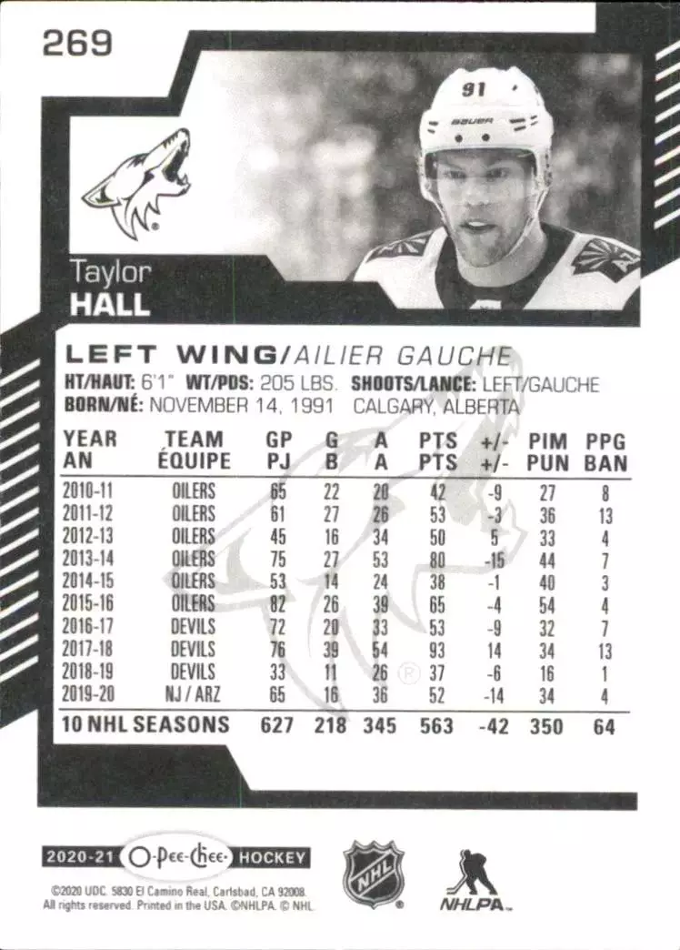 2020-21 O-Pee-Chee #269 Taylor Hall 1
