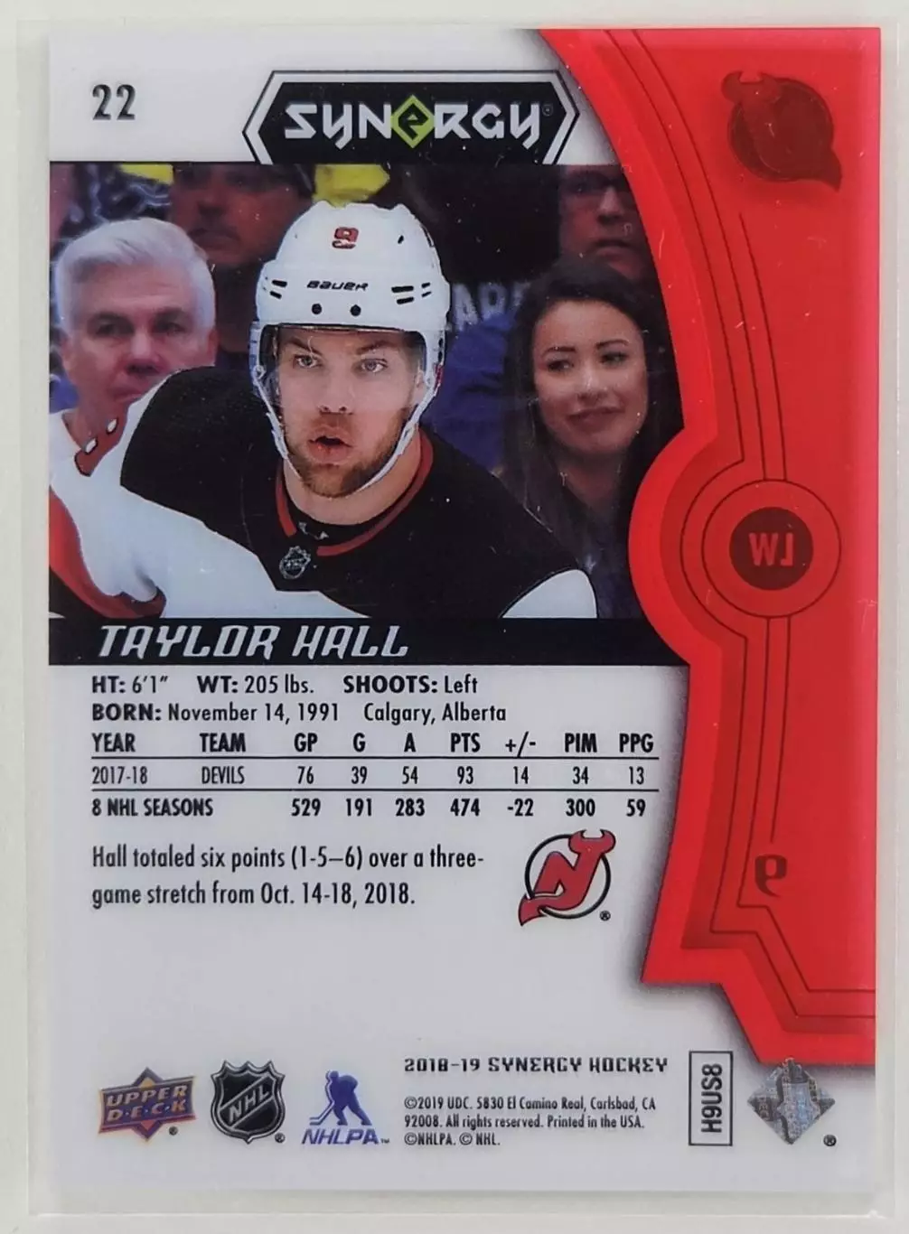 2018-19 Synergy Red #22 Taylor Hall 1