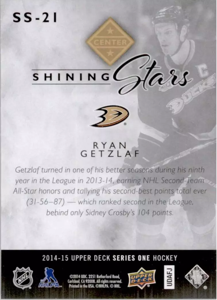 2014-15 Upper Deck Shining Stars #SS21 Ryan Getzlaf 1