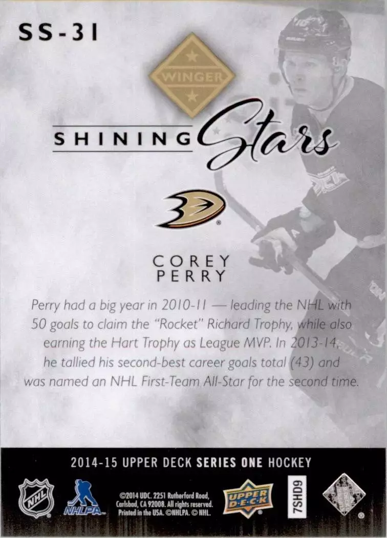 2014-15 Upper Deck Shining Stars #SS31 Corey Perry 1