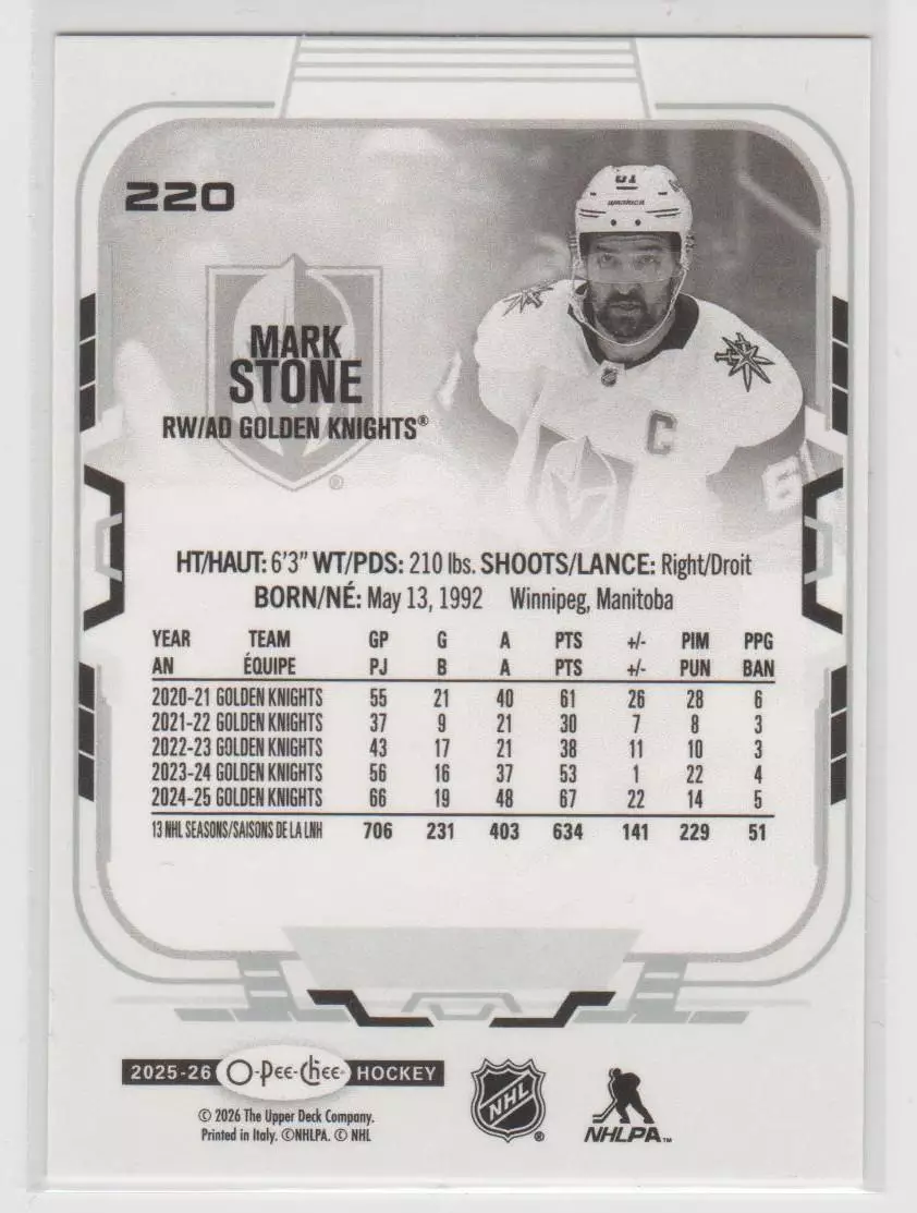 2025-26 O-Pee-Chee #220 Mark Stone 1