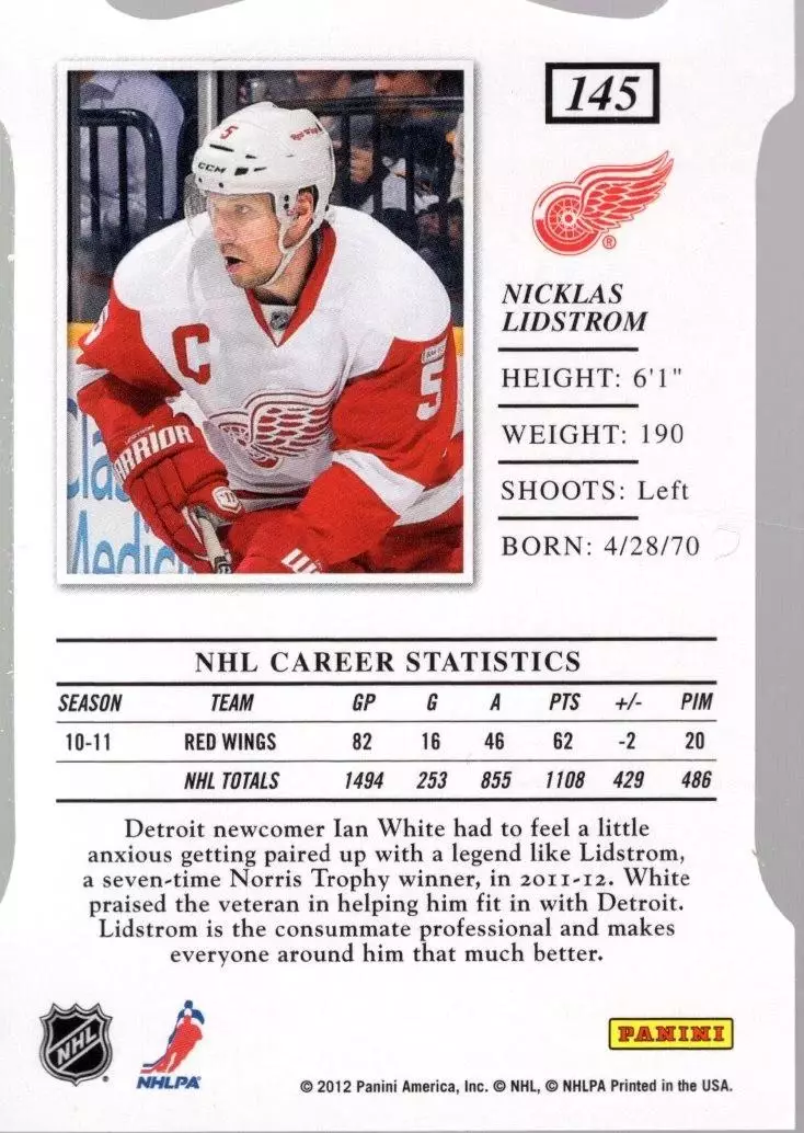 2011-12 Elite Aspirations #145 Nicklas Lidstrom 1
