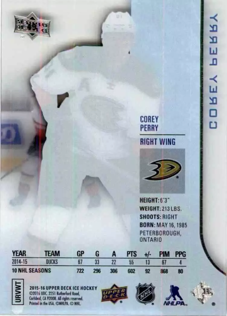 2015-16 Upper Deck Ice #49 Corey Perry 1