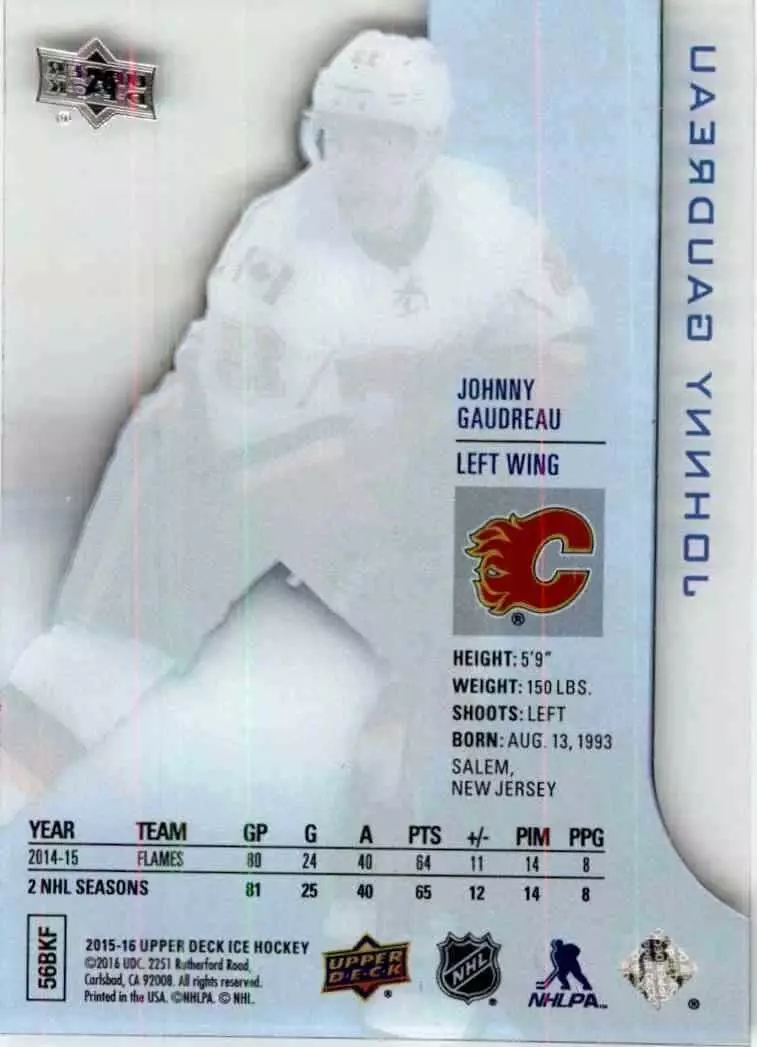 2015-16 Upper Deck Ice #26 Johnny Gaudreau 1