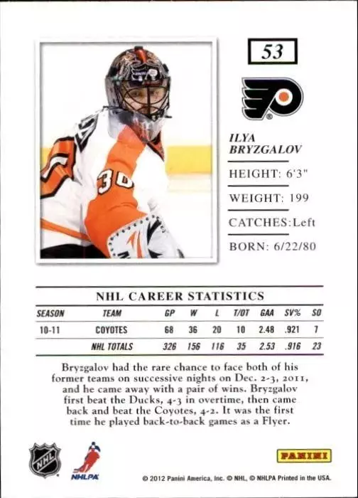 2011-12 Elite #53 Ilya Bryzgalov 1