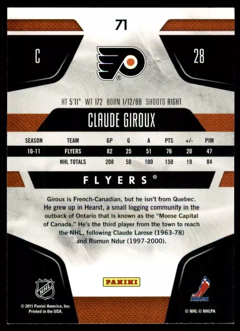 2011-12 Panini Certified #71 Claude Giroux 1