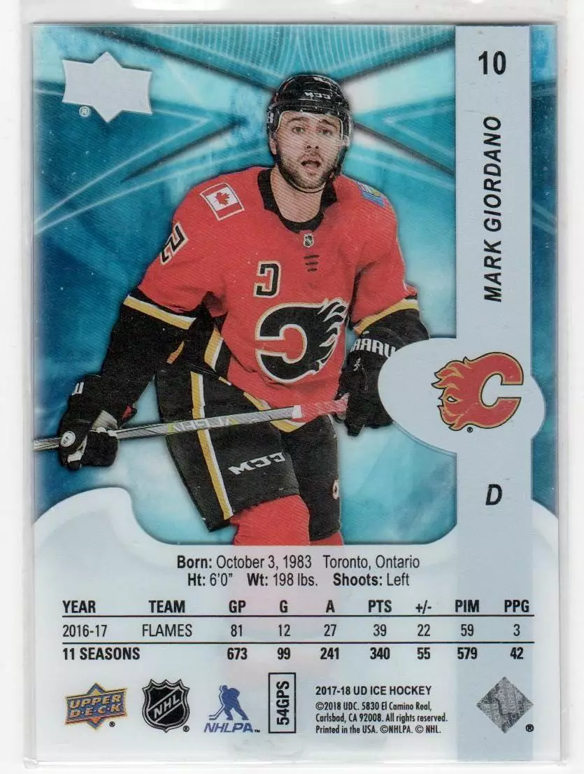 2017-18 Upper Deck Ice #10 Mark Giordano 1