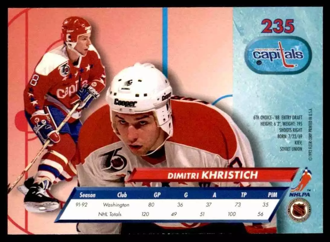 1992-93 Fleer Ultra #235 Dmitri Khristich 1