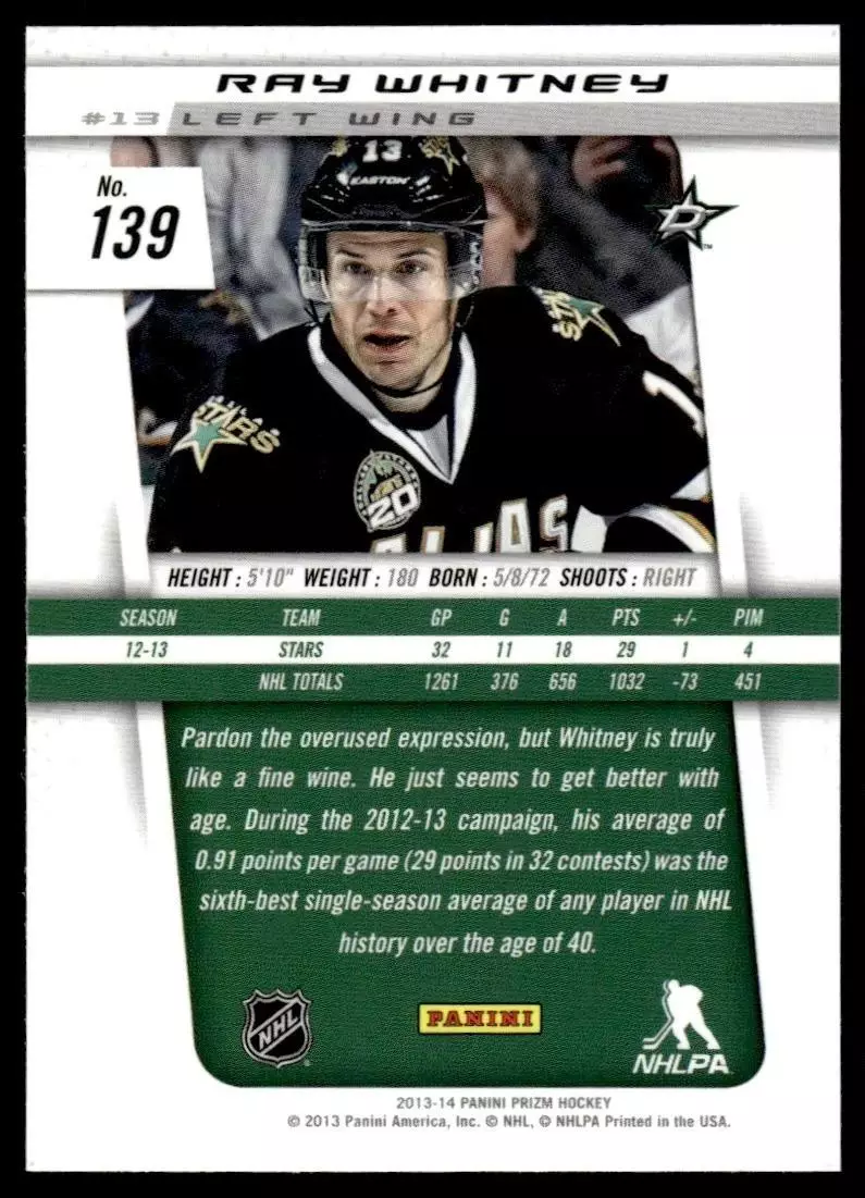 2013-14 Panini Prizm #139 Ray Whitney 1