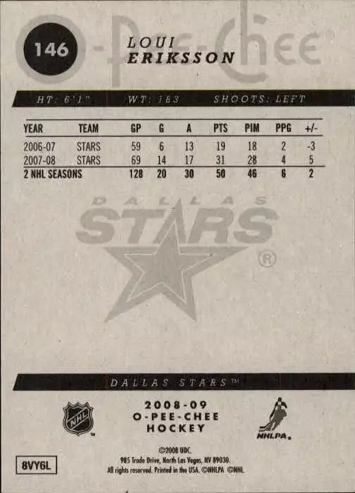 2008-09 O-Pee-Chee #146 Loui Eriksson 1