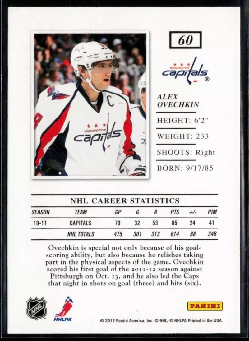 2011-12 Elite #60 Alexander Ovechkin 1