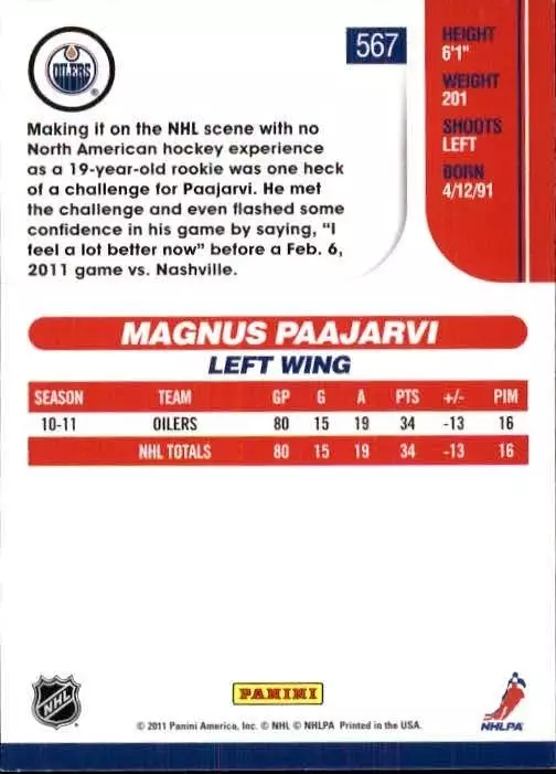 2010-11 Score #567 Magnus Paajarvi 1