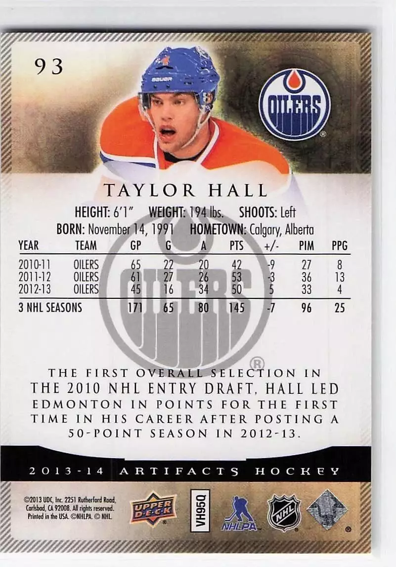 2013-14 Upper Deck Artifacts #93 Taylor Hall 1