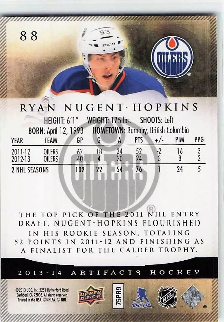 2013-14 Upper Deck Artifacts #88 Ryan Nugent-Hopkins 1