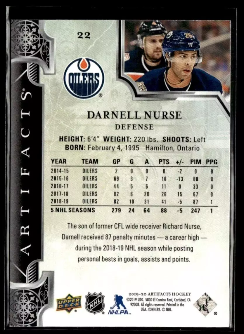 2019-20 Artifacts #22 Darnell Nurse 1