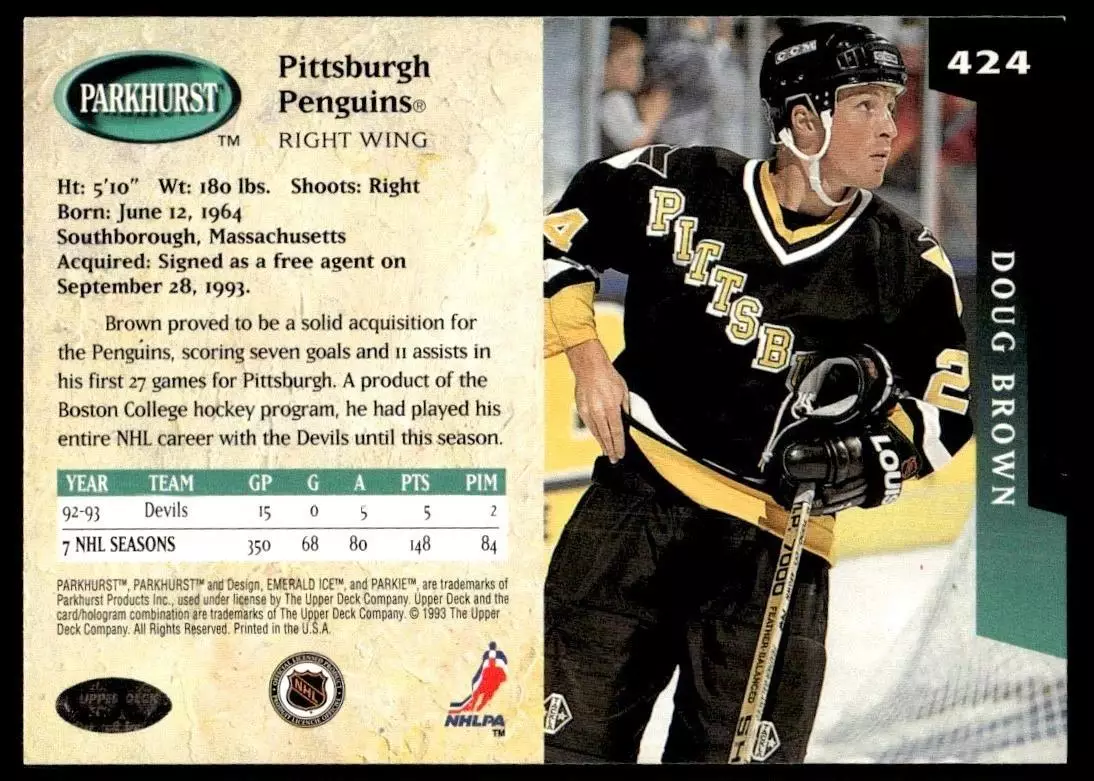 1993-94 Parkhurst #424 Doug Brown 1
