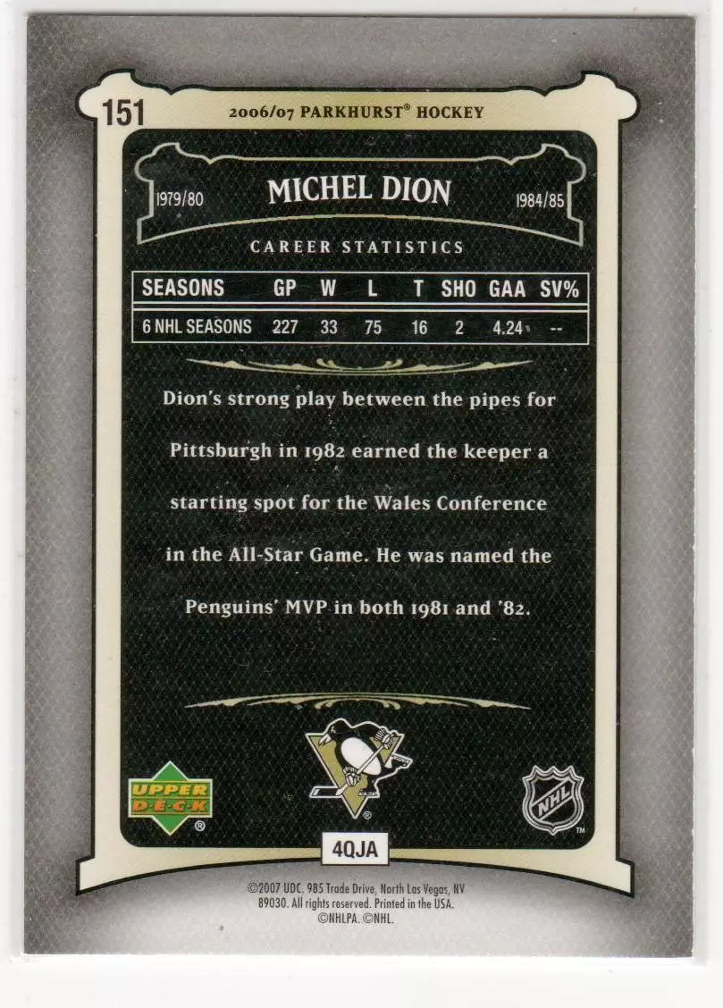 2007-08 Parkhurst #151 Michel Dion 1