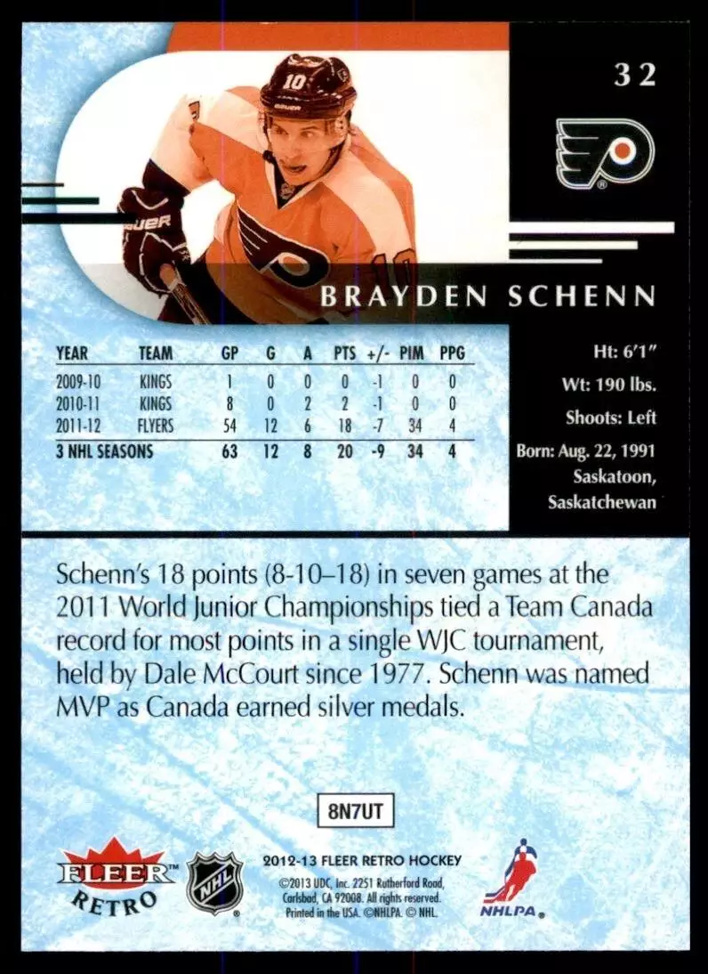 2012-13 Fleer Retro #32 Brayden Schenn 1