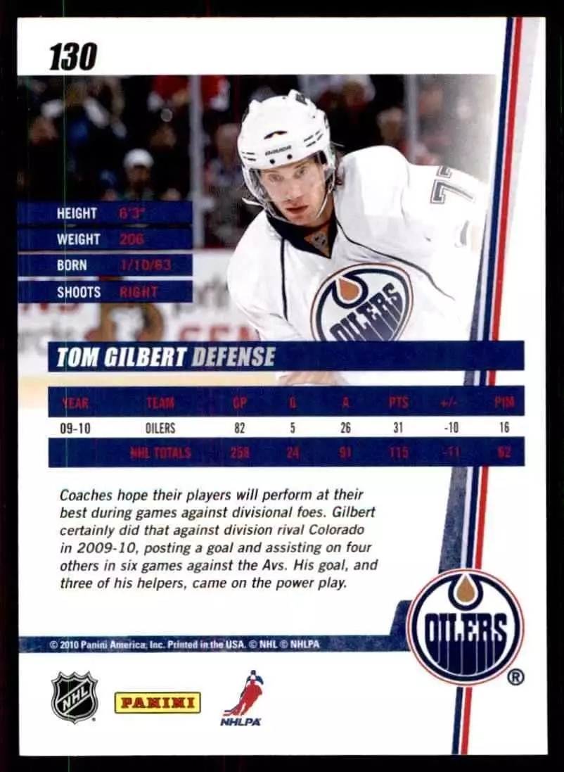 2010-11 Donruss #130 Tom Gilbert 1
