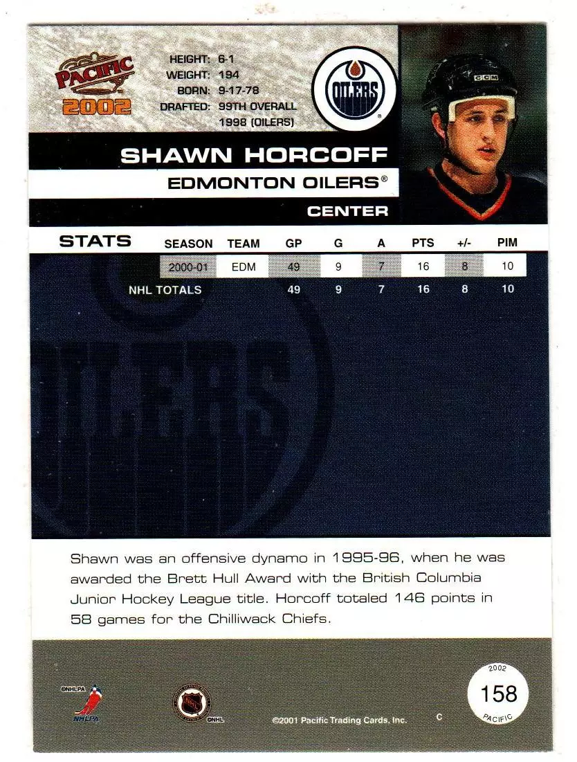 2001-02 Pacific #158 Shawn Hocoff 1