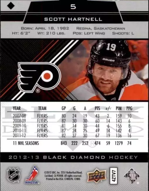 2012-13 Black Diamond #5 Scott Hartnell 1
