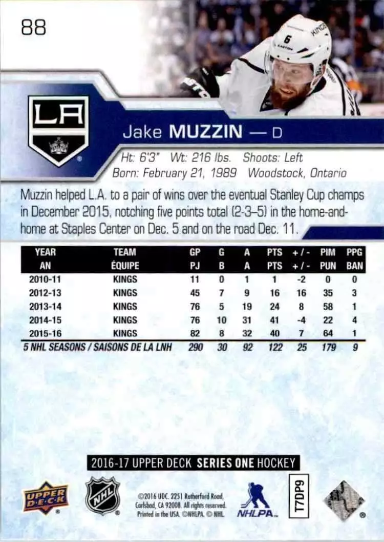 2016-17 Upper Deck #88 Jake Muzzin 1