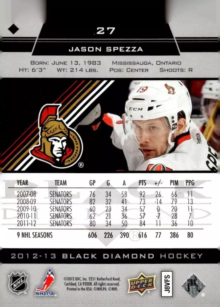 2012-13 Black Diamond #27 Jason Spezza 1