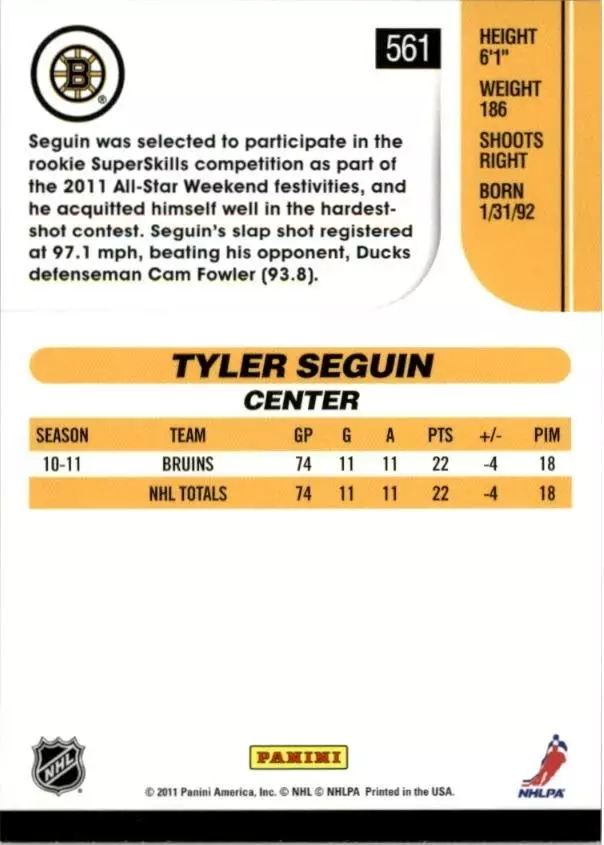 2010-11 Score #561 Tyler Seguin 1