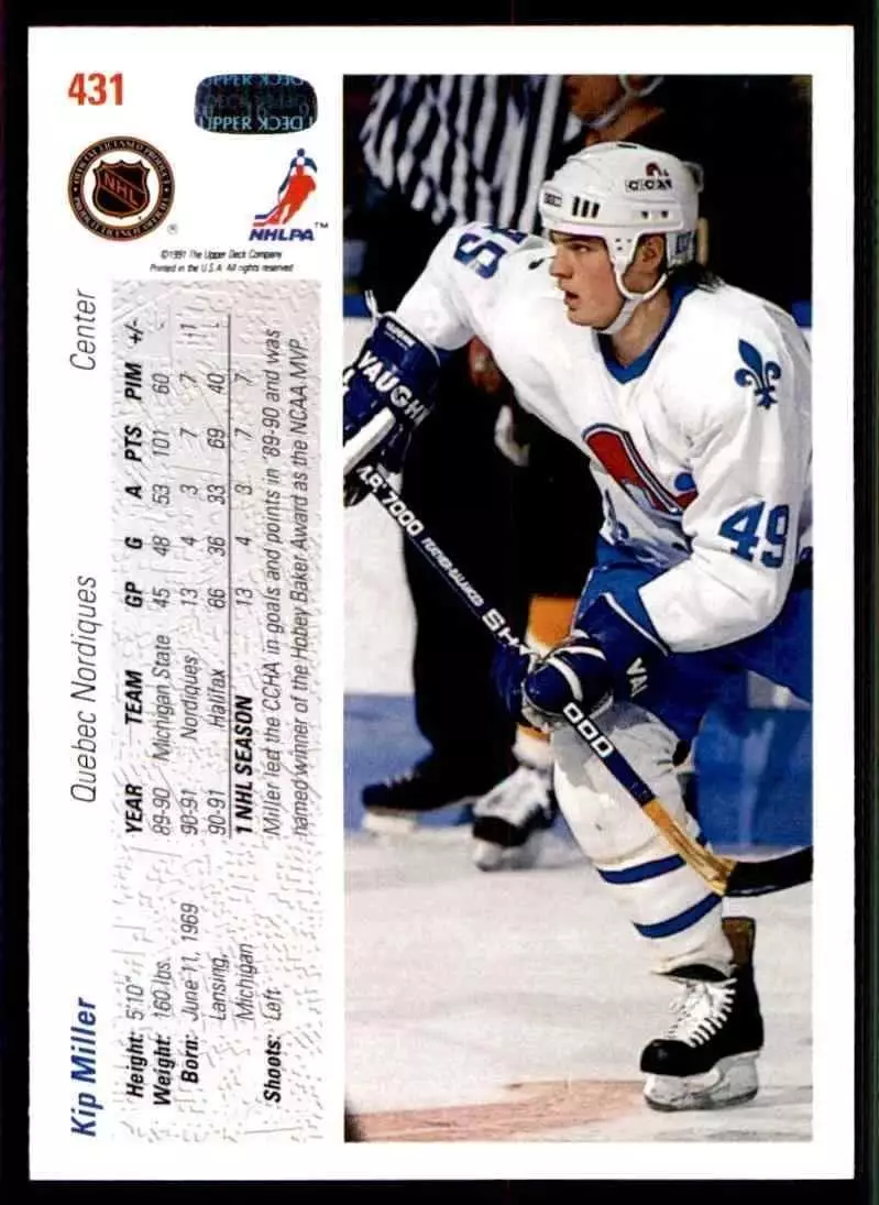 1991-92 Upper Deck #431 Kip Miller 1