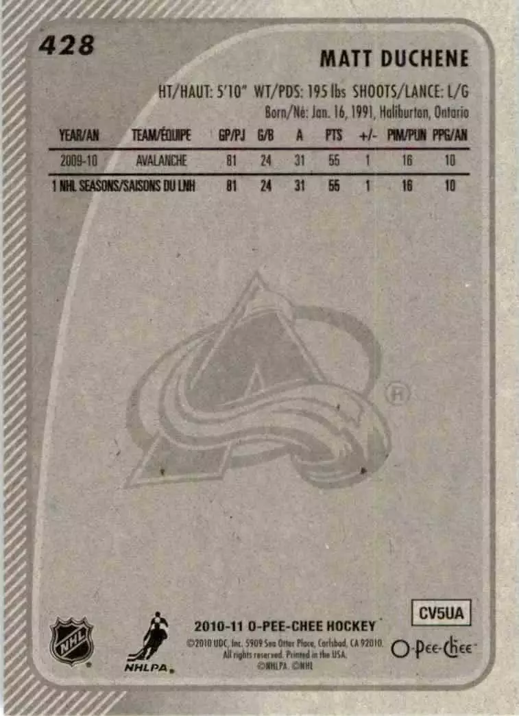 2010-11 O-Pee-Chee #428 Matt Duchene 1