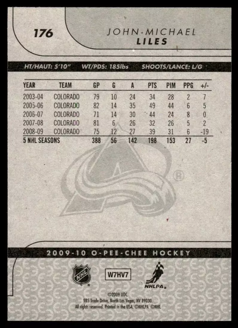 2009-10 O-Pee-Chee #176 John-Michael Liles 1