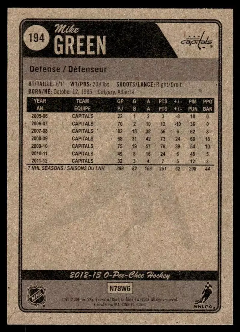 2012-13 O-Pee-Chee #194 Mike Green 1