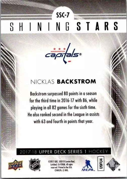 2017-18 Upper Deck Shining Stars Centers #SSC7 Nicklas Backstrom 1