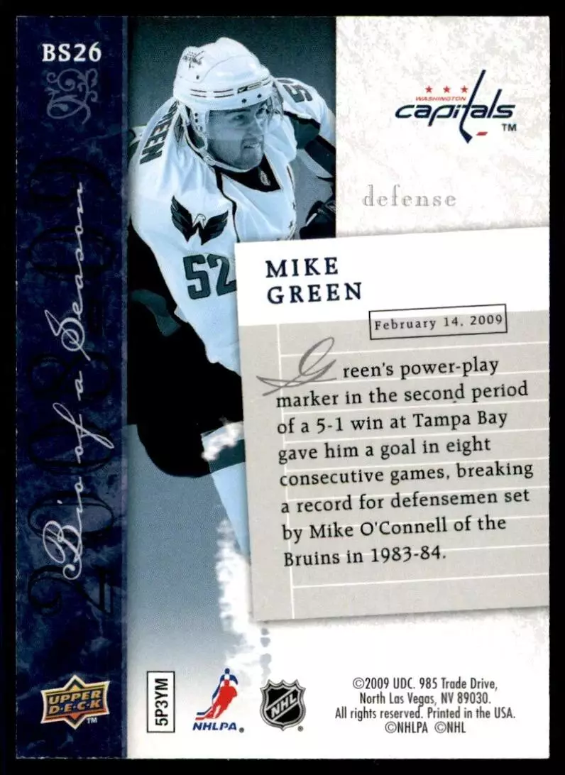 2008-09 Upper Deck Biography of a Season #BOS26 Mike Green 1