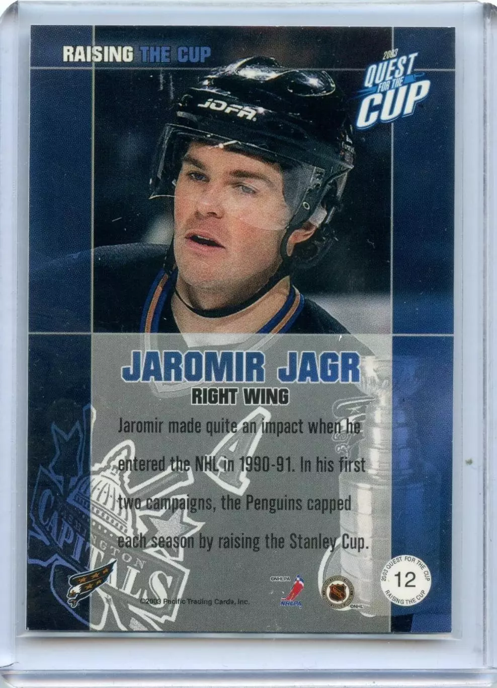 2002-03 Pacific Quest For the Cup Raising the Cup #12 Jaromir Jagr 1
