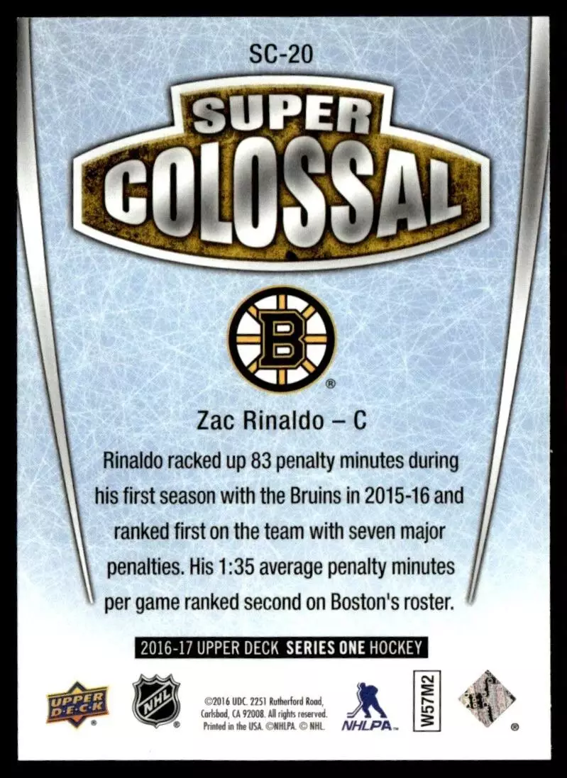 2016-17 Upper Deck Super Colossal #SC20 Zac Rinaldo 1