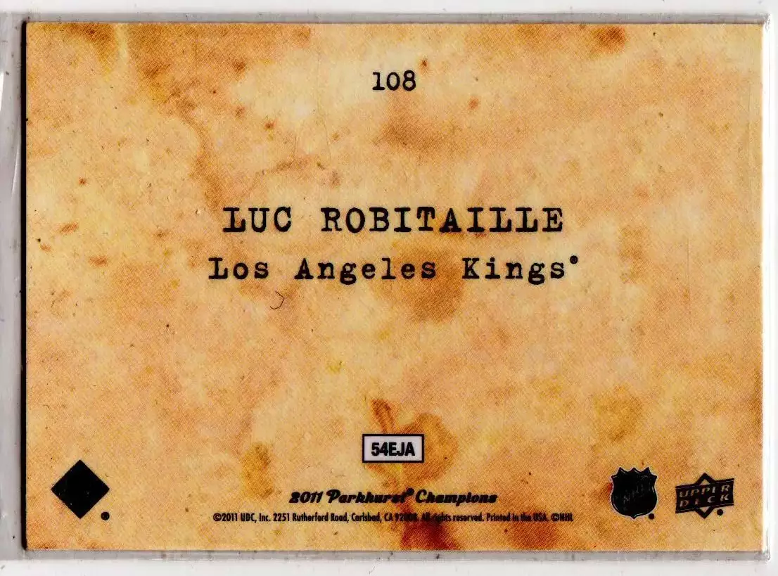 2011-12 Parkhurst Champions #108 Luc Robitaille WIRE 1