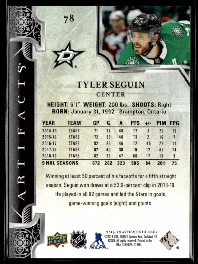 2019-20 Artifacts #78 Tyler Seguin 1