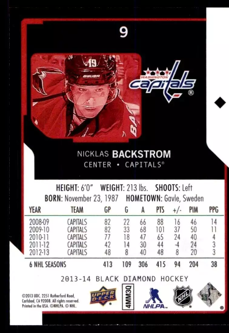 2013-14 Upper Deck Black Diamond #9 Nicklas Backstrom 1
