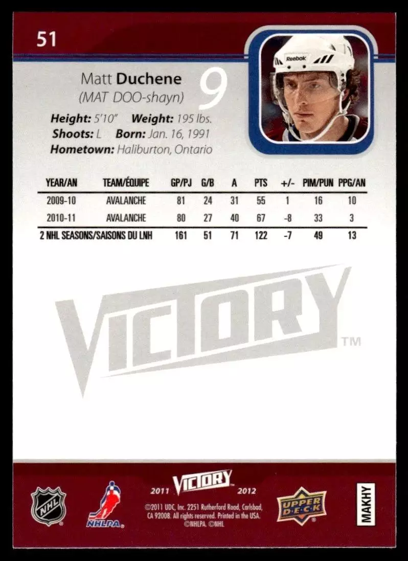 2011-12 Upper Deck Victory #51 Matt Duchene 1