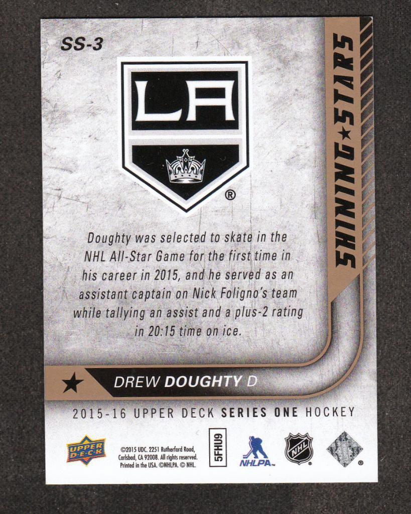 2015-16 Upper Deck Shining Stars #SS3 Drew Doughty (NHL) Los Angeles Kings 1