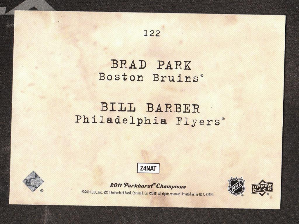 2011-12 Parkhurst Champions #122 Brad Park/Bill Barber WIRE (NHL) Multiple Teams 1