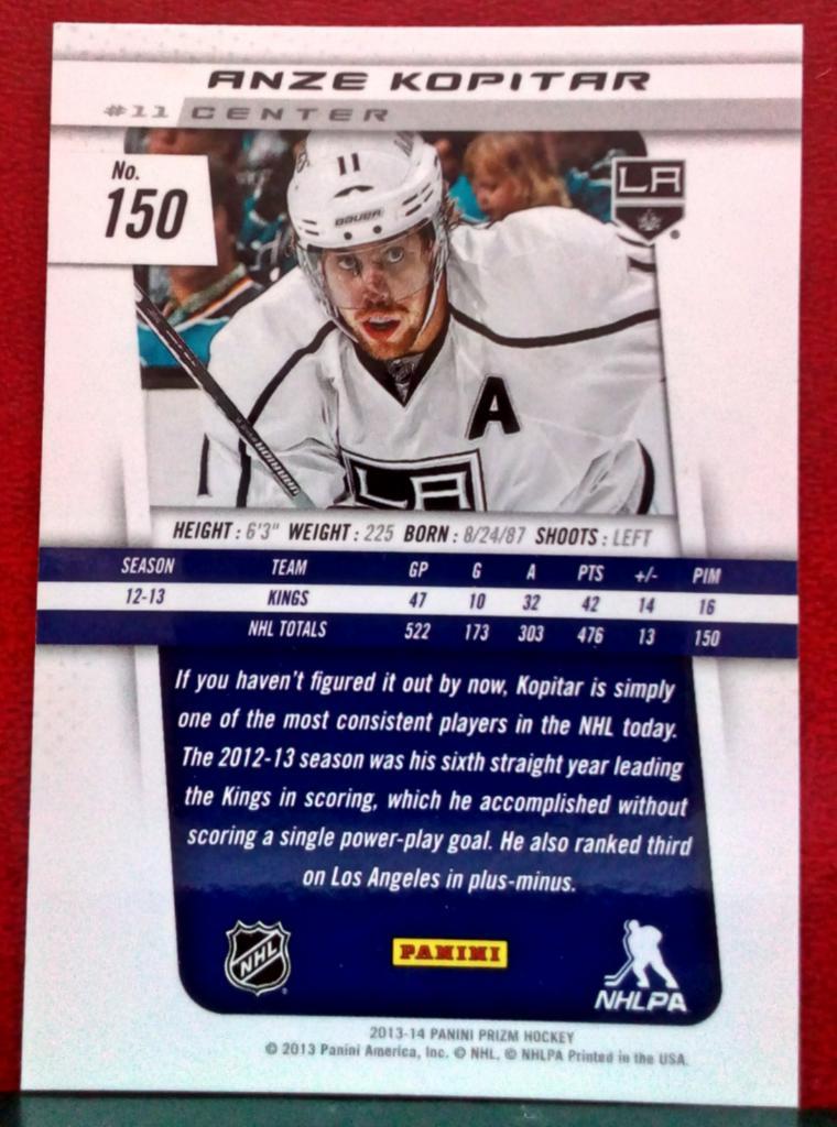 2013-14 Panini Prizm #150 Anze Kopitar (NHL) Los Angeles Kings 1