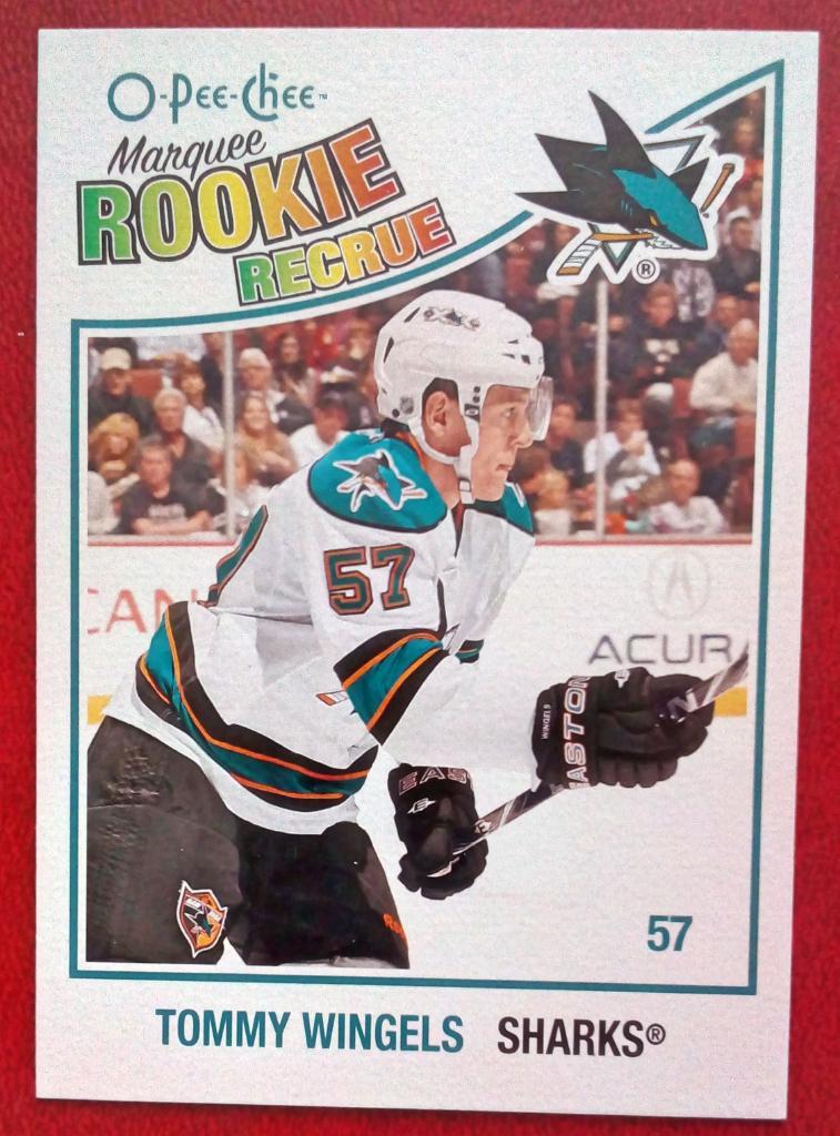 2010-11 O-Pee-Chee #535 Tommy Wingels RC (NHL) San Jose Sharks