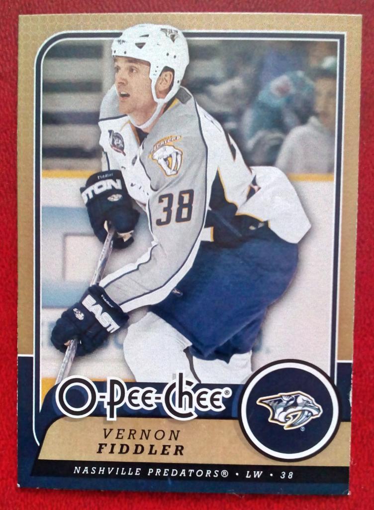 2008-09 O-Pee-Chee #305 Vernon Fiddler (NHL) Nashville Predators