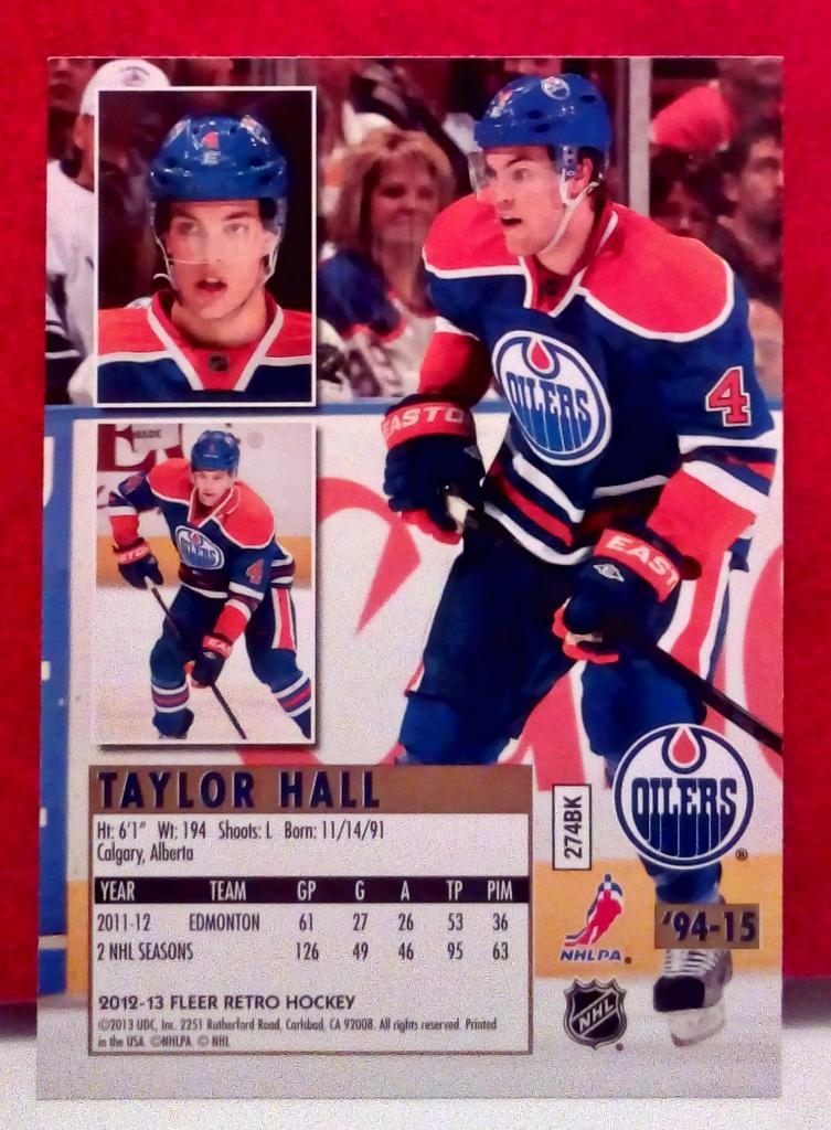 2012-13 Fleer Retro 1994-95 Ultra #9415 Taylor Hall (NHL) Edmonton Oilers 1
